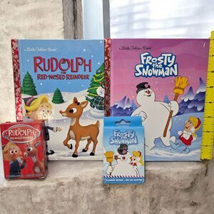 Frosty And Rudolph Red Nosed Reindeer LGBOOK AND Playing Cards